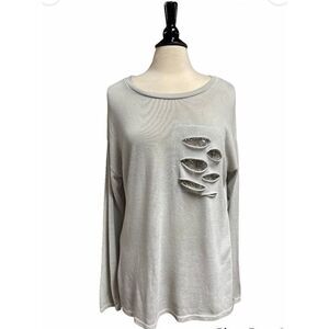 Tempo Paris Grey Long Sleeve Tunic Size M/L NWT